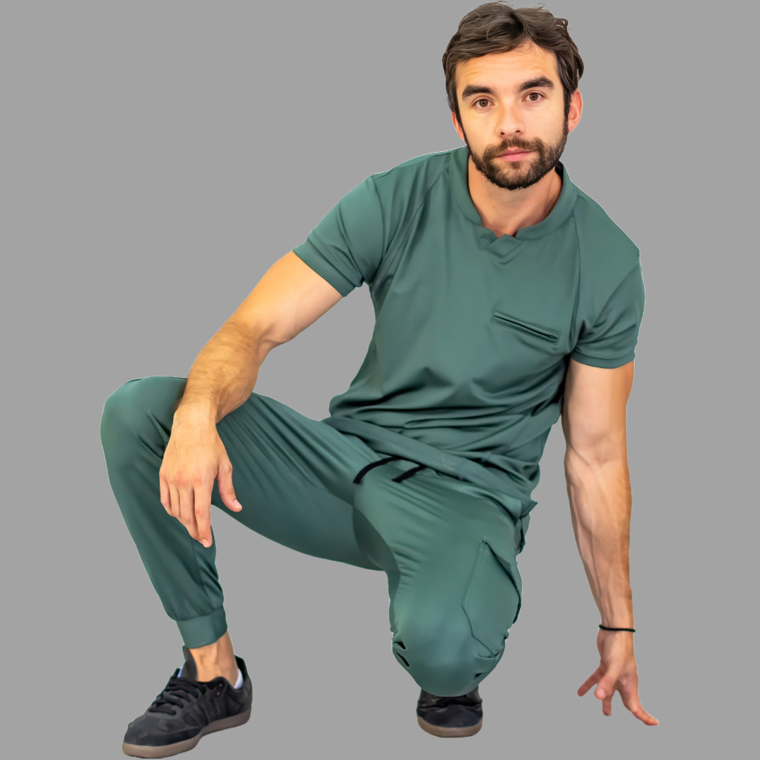 Jogger Quirurgico Hombre Verde Pino Super Stretch, Scrubs 910