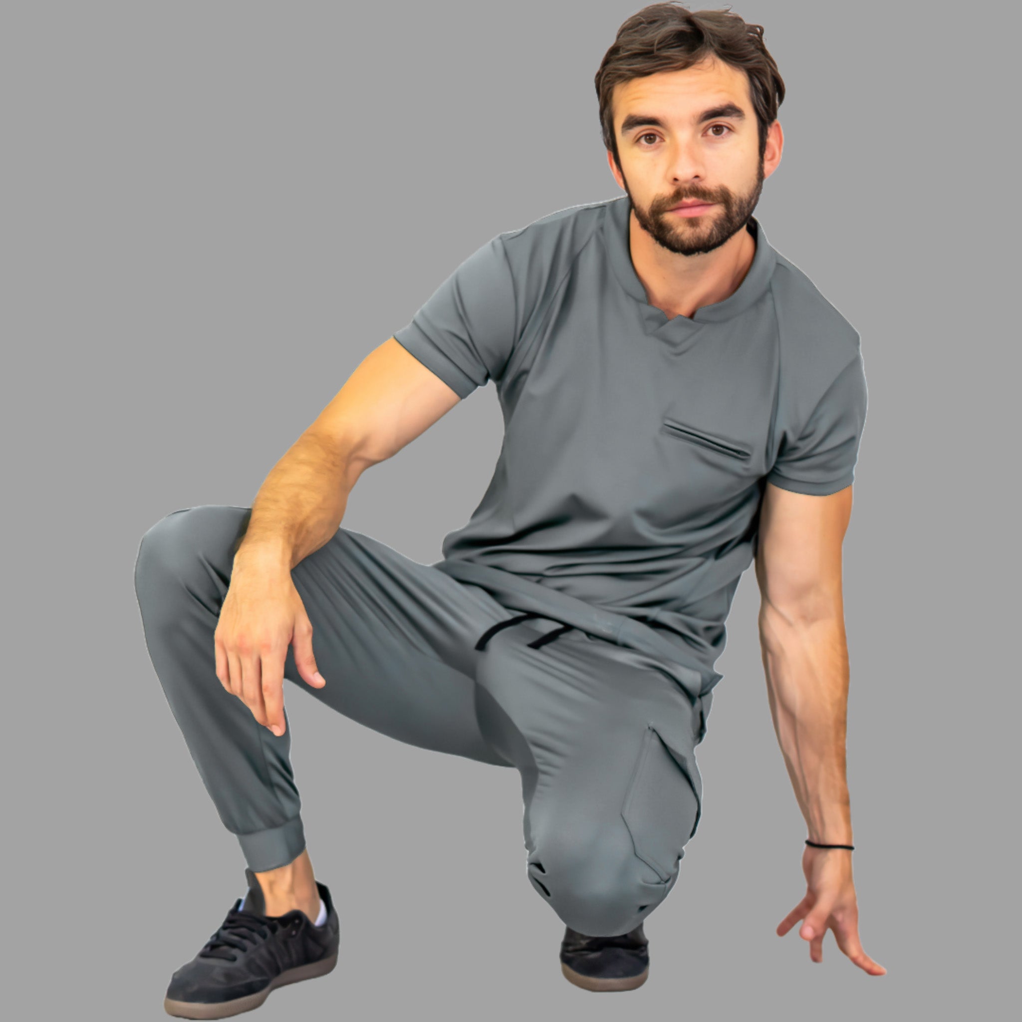 Jogger Quirúrgico Hombre 910 Gris Medio Super Stretch, Scrubs 910
