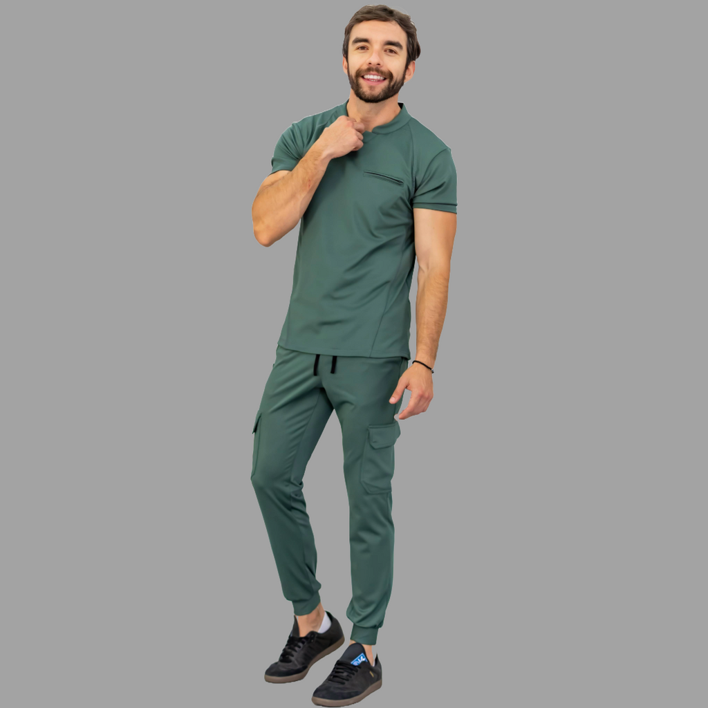 Filipina Quirurgica Hombre Verde Pino Super Stretch, Scrubs Est. 910
