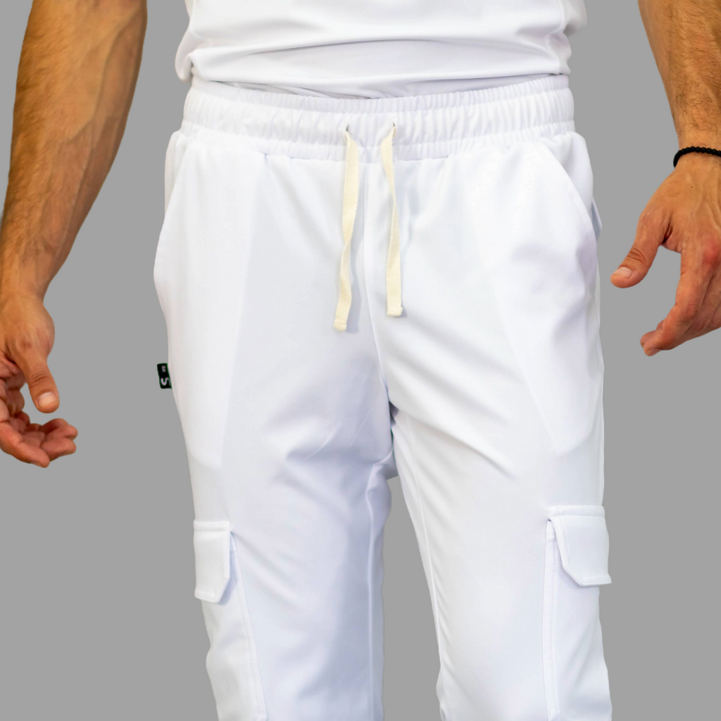 Jogger Quirúrgico Hombre Blanco Super Stretch, Scrubs Est. 910