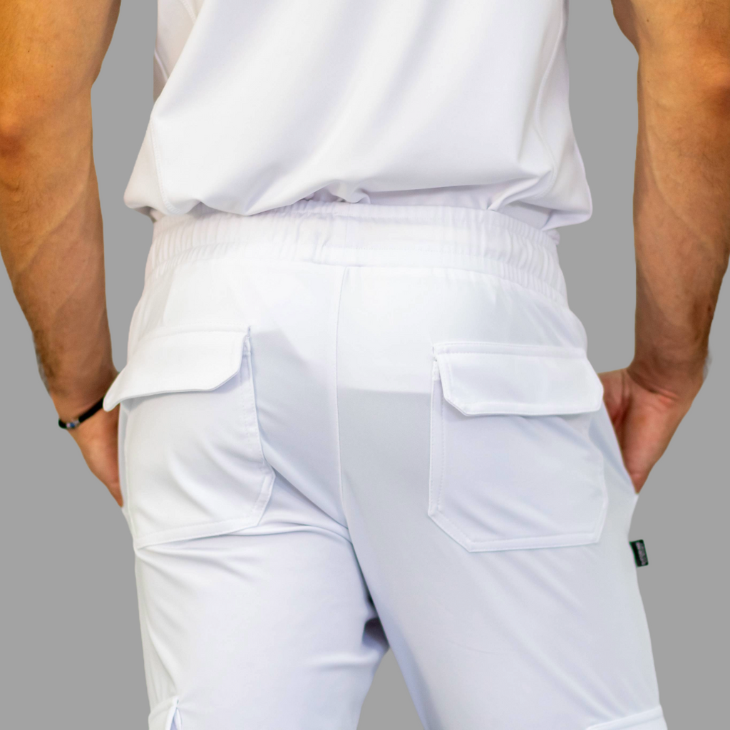 Jogger Quirúrgico Hombre Blanco Super Stretch, Scrubs Est. 910