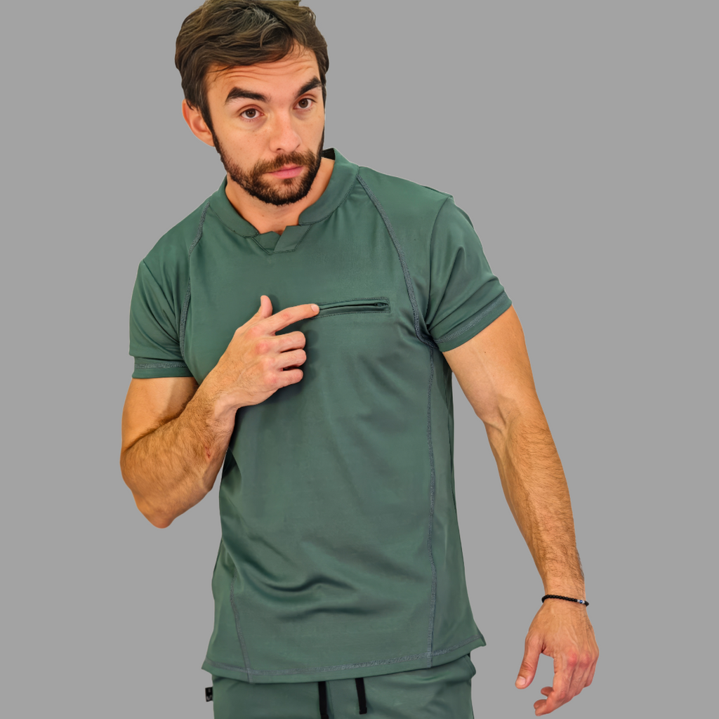 Filipina Quirurgica Hombre Verde Pino Super Stretch, Scrubs Est. 910