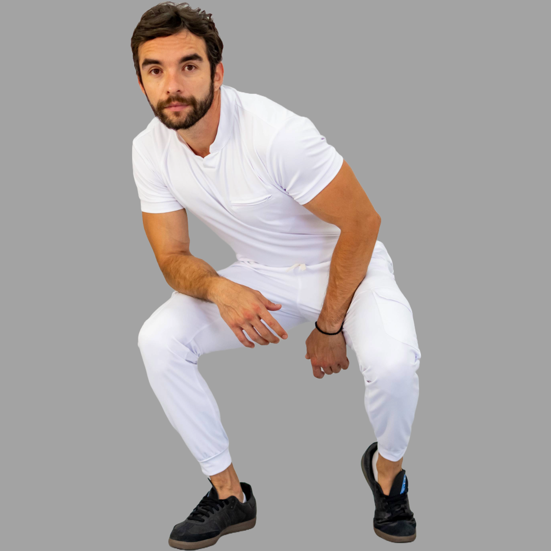 Jogger Quirúrgico Hombre Blanco Super Stretch, Scrubs Est. 910