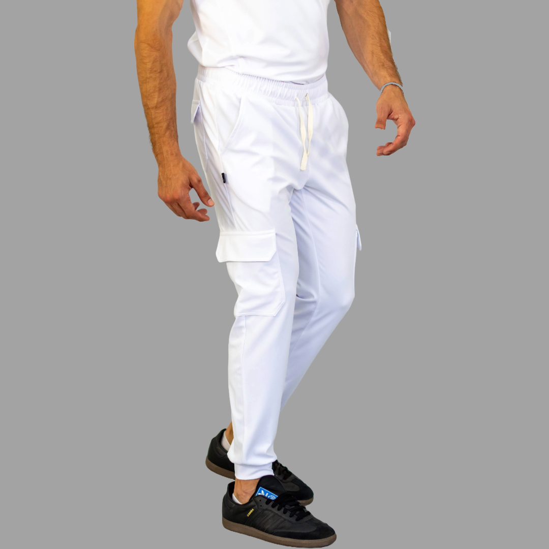 Jogger Quirúrgico Hombre Blanco Super Stretch, Scrubs Est. 910