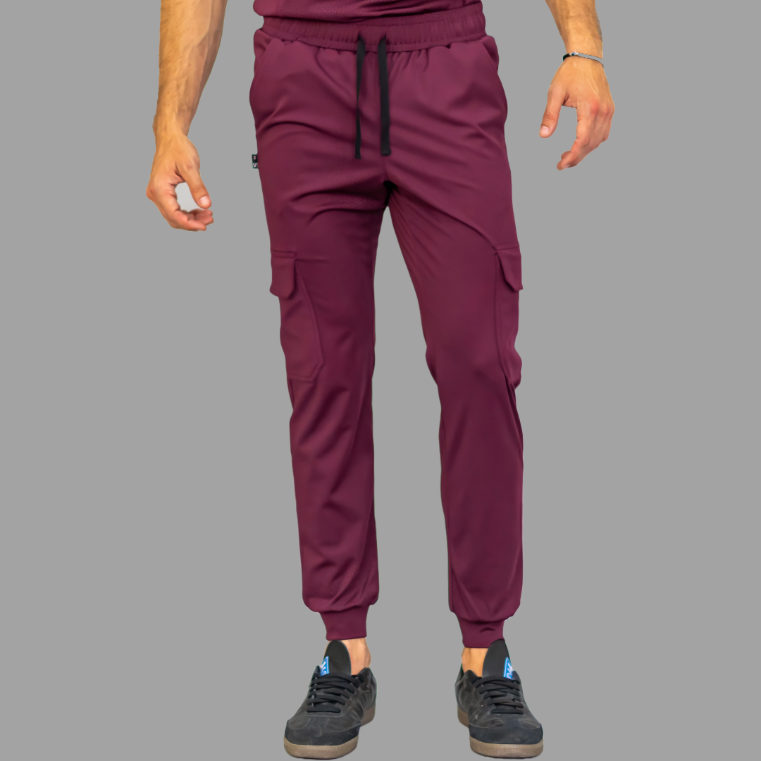 Conjunto Quirúrgico Vino para Hombre – Estilo 910 | Super Stretch Slim Fit