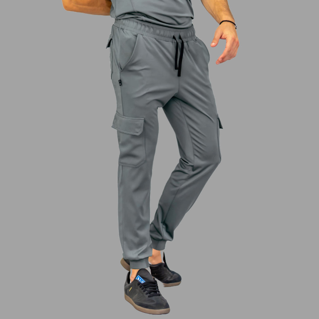 Conjunto Quirúrgico Gris Medio para Hombre – Estilo 910 | Super Stretch Slim Fit