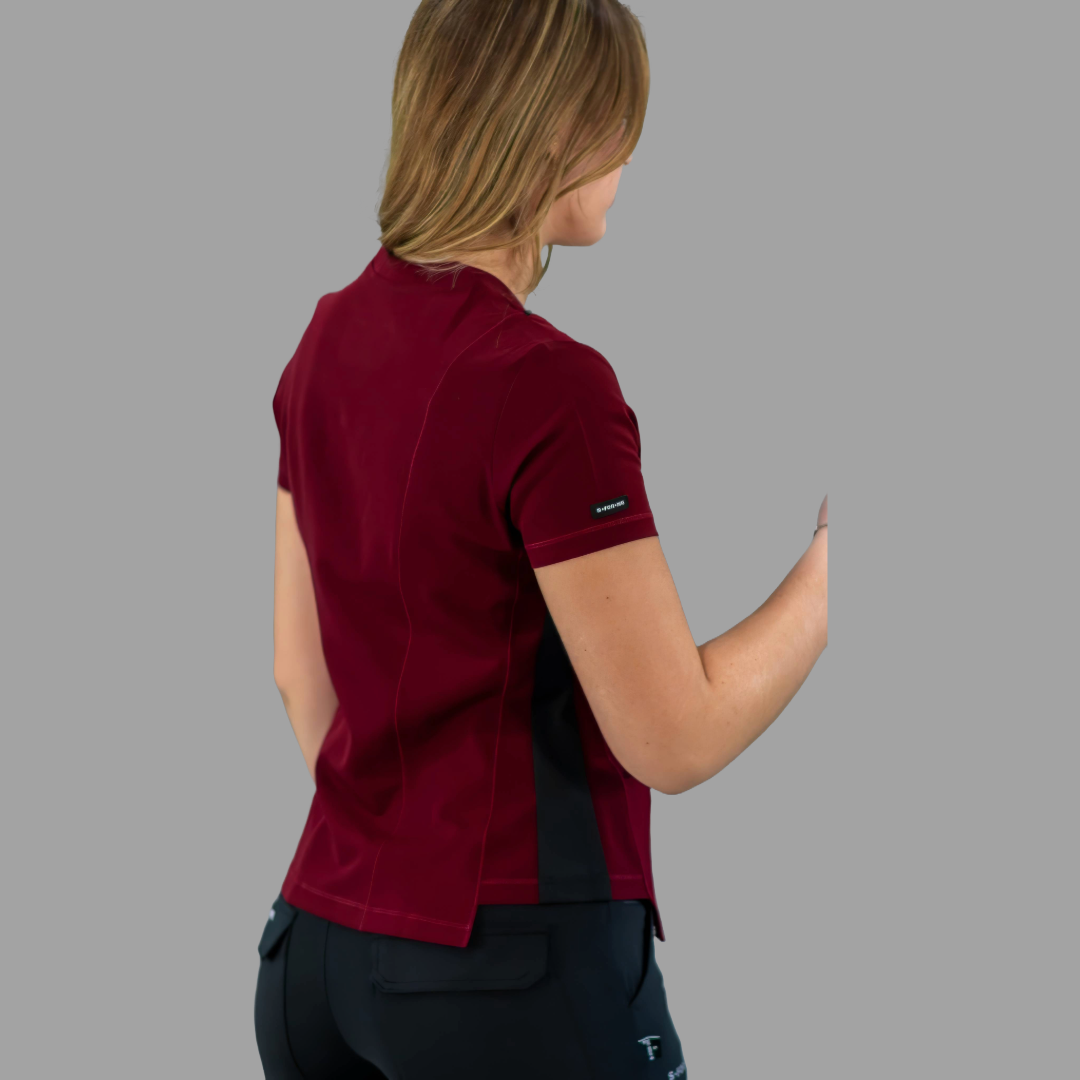 Filipina Quirúrgica Est. 301 Vino Mujer Antifluido, Costado Negro Super Stretch