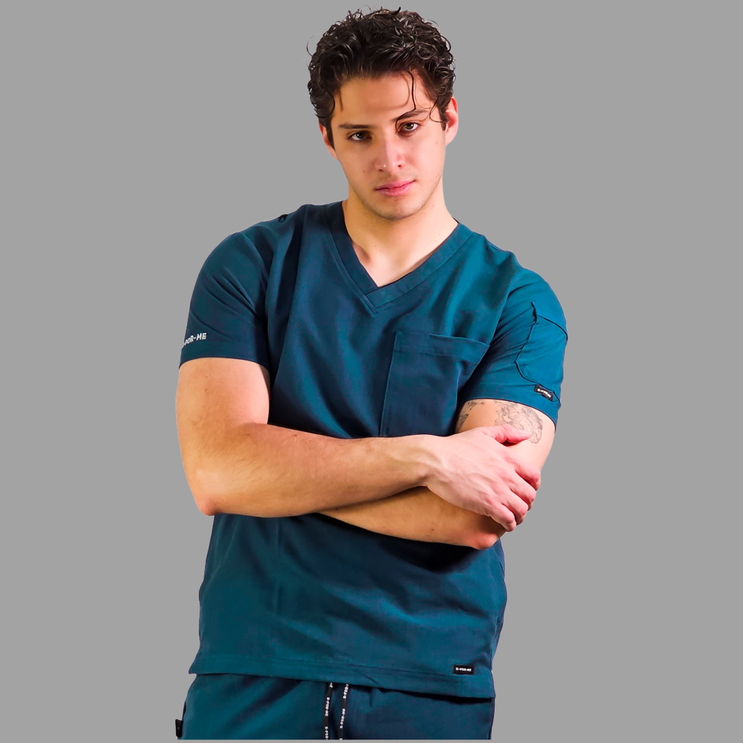 Conjunto Quirúrgico Antifluido Hombre – Estilo 300 Azul Caribe