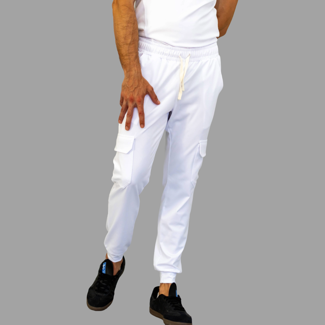 Jogger Quirúrgico Hombre Blanco Super Stretch, Scrubs Est. 910