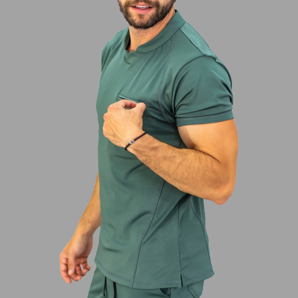 Filipina Quirurgica Hombre Verde Pino Super Stretch, Scrubs Est. 910