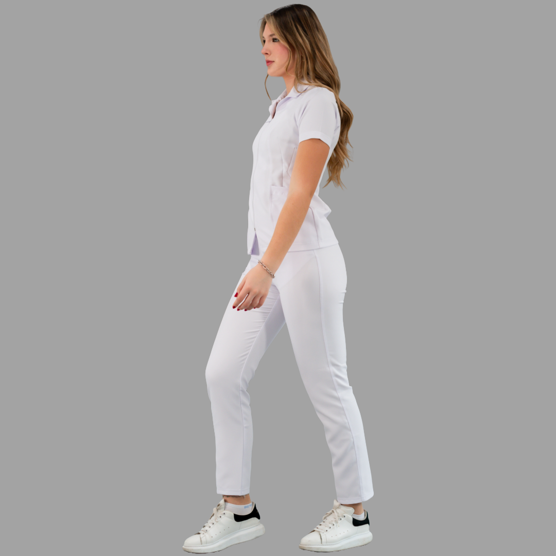 Filipina Alviero Stretch Cuello Sport Manga Corta Dama, Antifluido