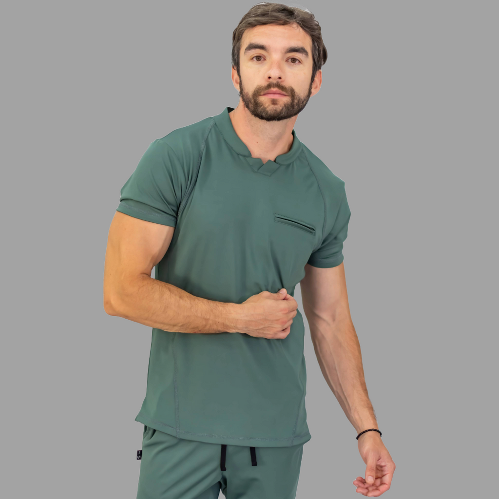 Filipina Quirurgica Hombre Verde Pino Super Stretch, Scrubs Est. 910