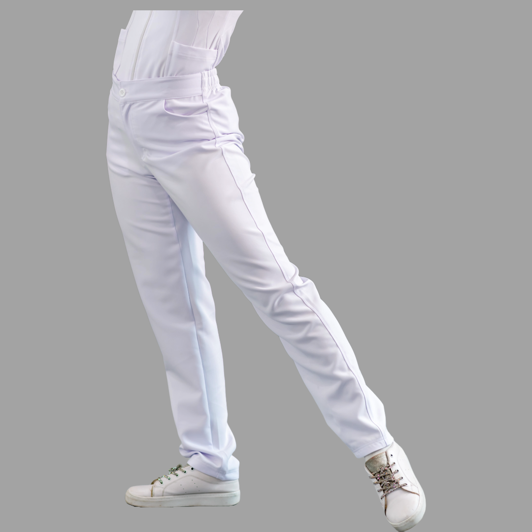 Pantalón Stretch Blanco Alviero Pretina/Elástico Mujer Antifluido