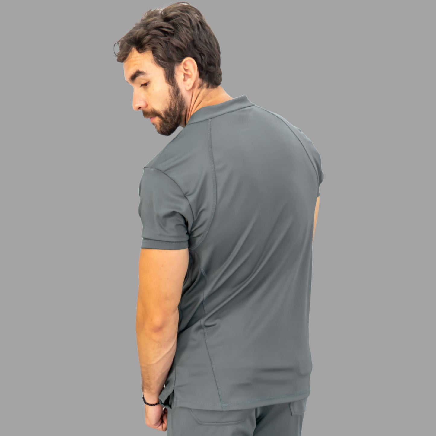 Conjunto Quirúrgico Gris Medio para Hombre – Estilo 910 | Super Stretch Slim Fit