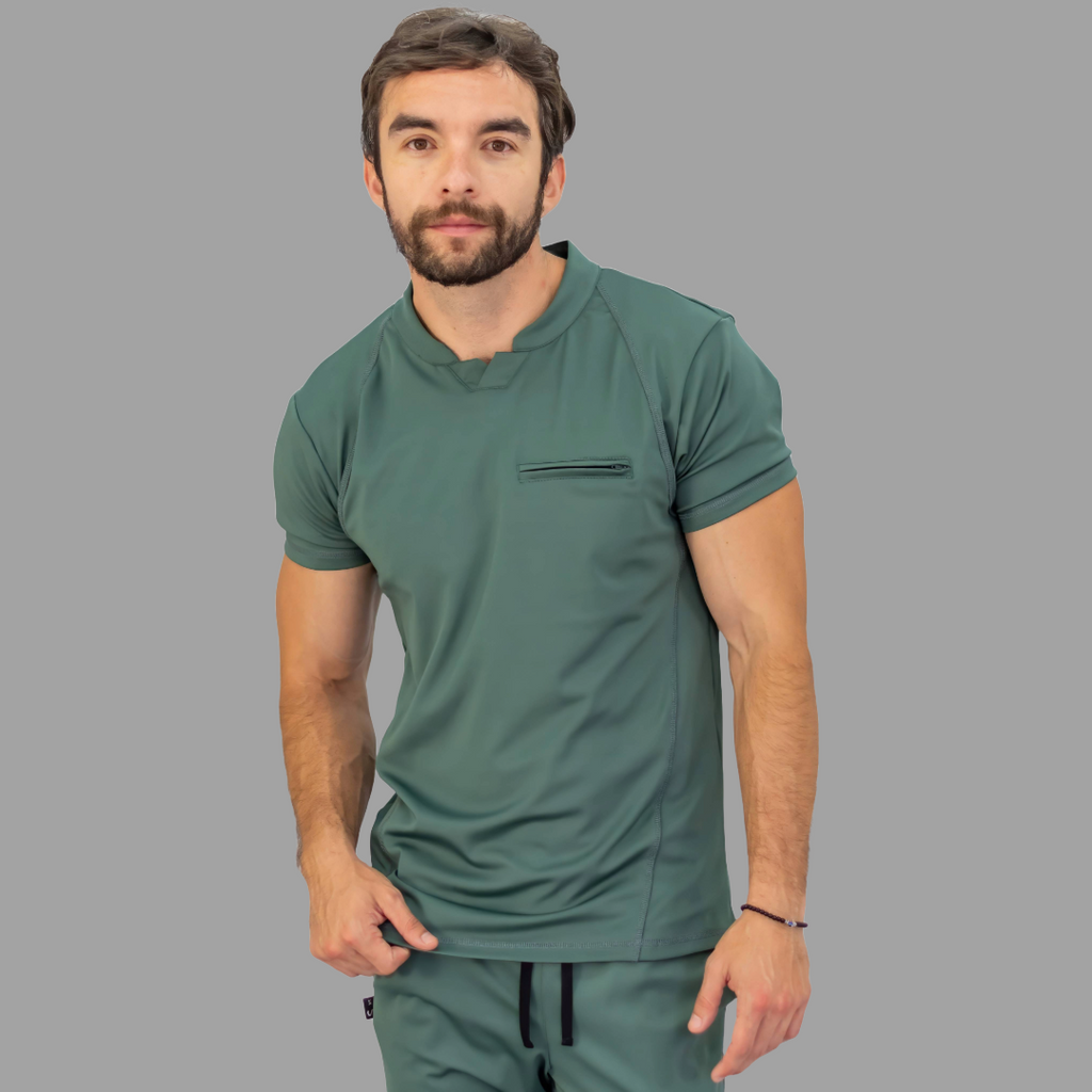 Filipina Quirurgica Hombre Verde Pino Super Stretch, Scrubs Est. 910