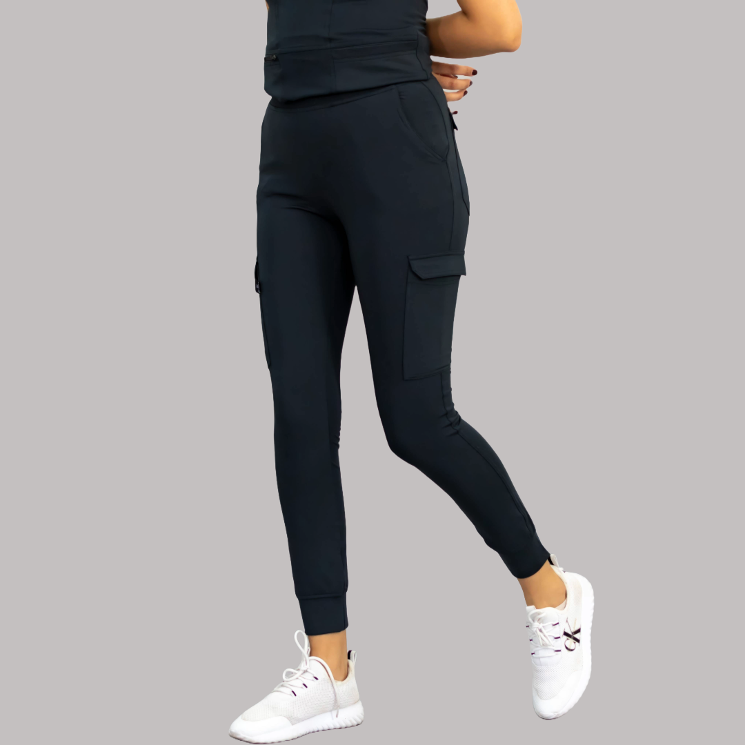 Jogger Quirurgico Mujer Negro, Super Stretch, Scrubs 901