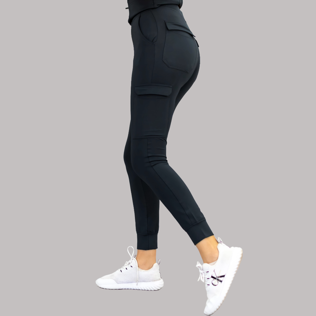 Jogger Quirurgico Mujer Negro, Super Stretch, Scrubs 901