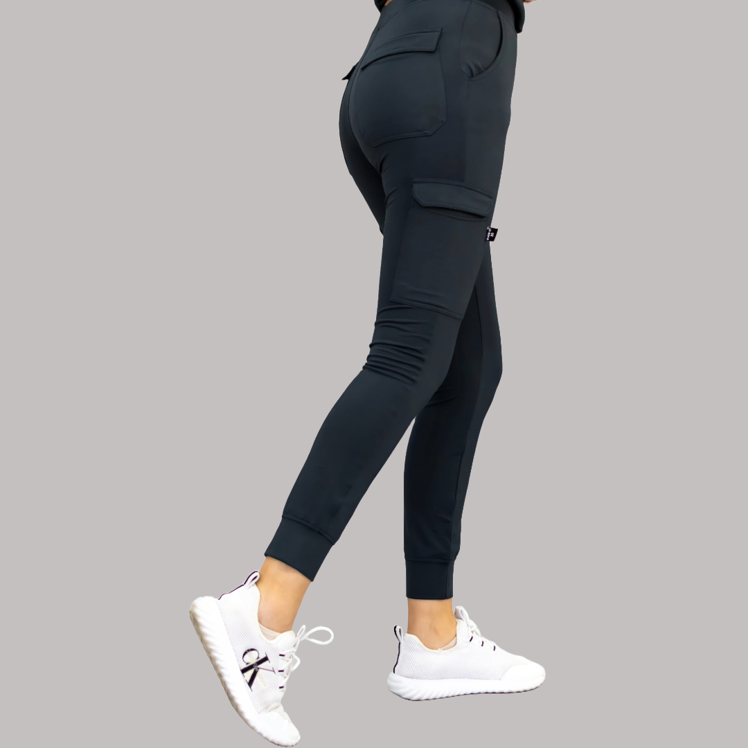 Jogger Quirurgico Mujer Negro, Super Stretch, Scrubs 901