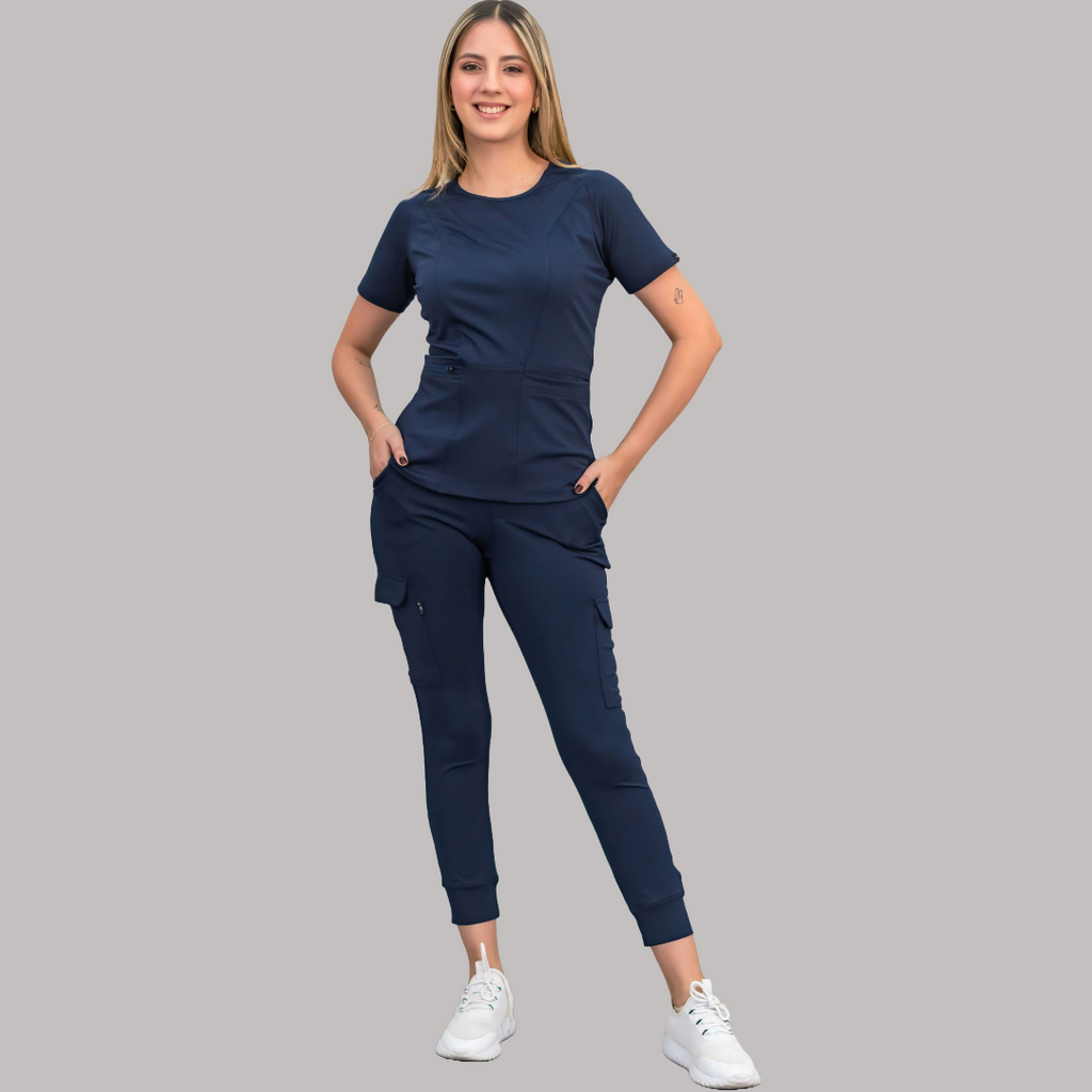 Filipina Quirúrgica Azul Marino Mujer, Super Stretch, Scrubs 901