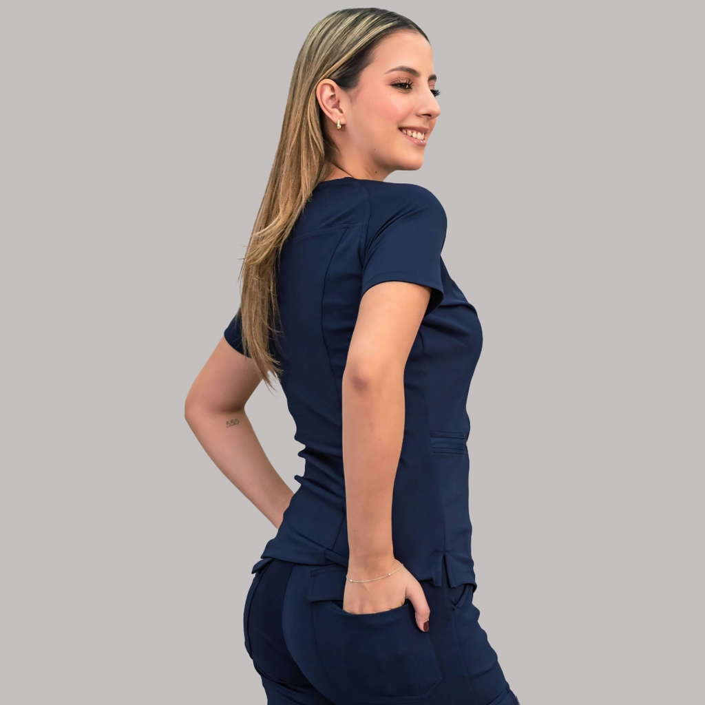 Filipina Quirúrgica Azul Marino Mujer, Super Stretch, Scrubs 901