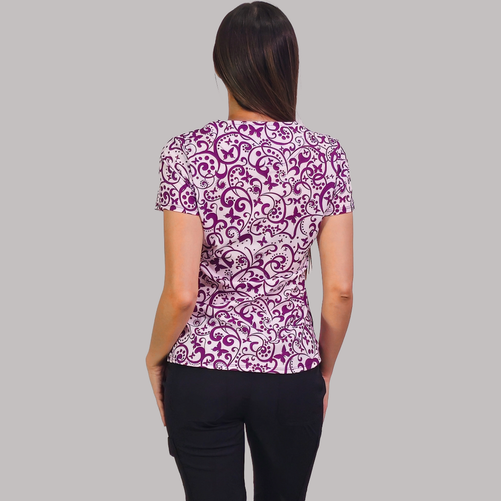 Filipina Dama Estampado Grape Butterfly, Scrubs 600