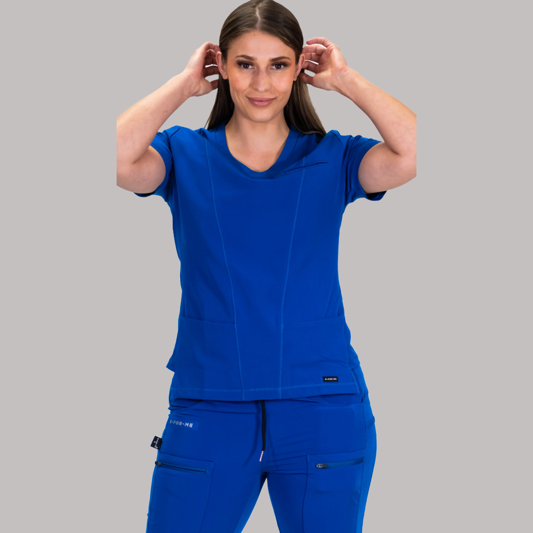 Filipina Quirúrgica Azul Rey Mujer Antifluido Scrubs 300