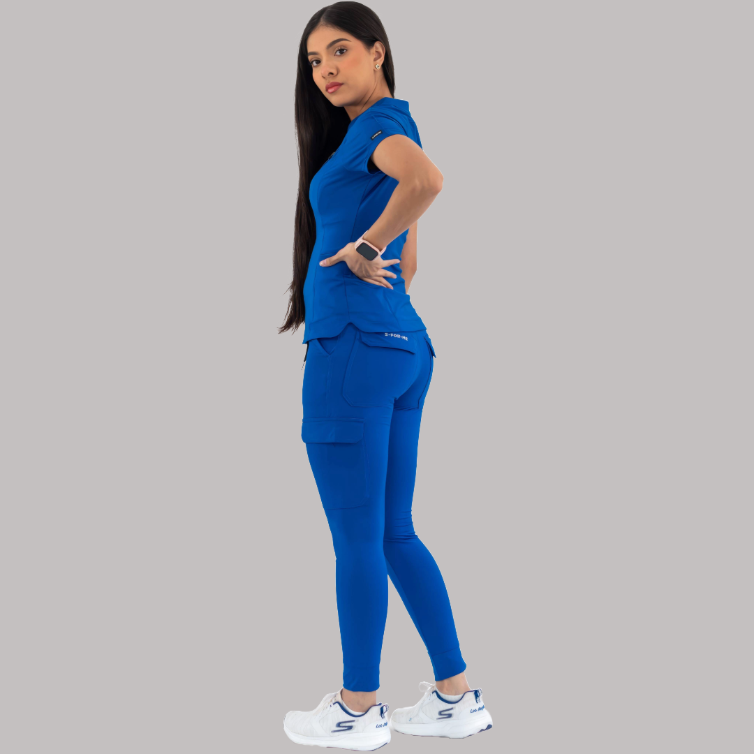 Jogger Quirúrgico Mujer Super Stretch Azul Rey, Scrubs 905