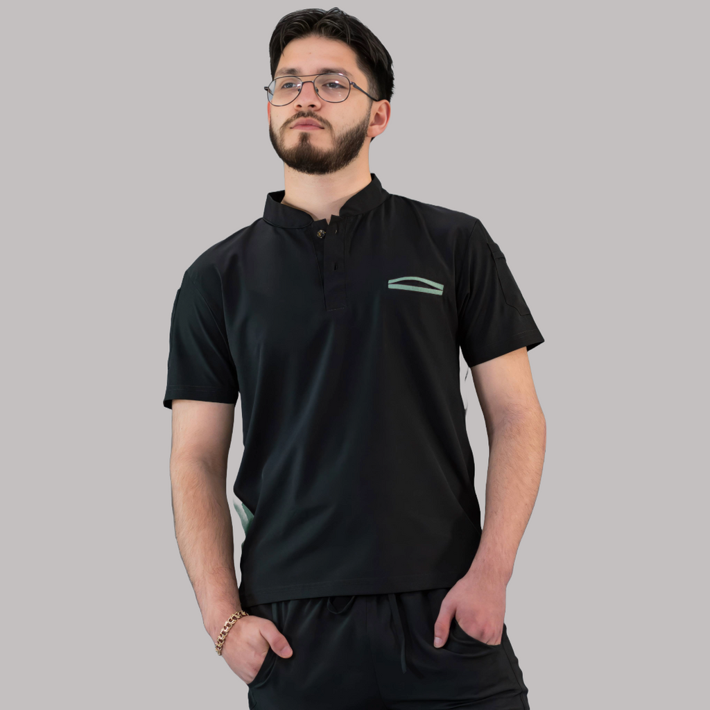 Filipina Quirúrgica Hombre Negra/Menta, Scrubs 520