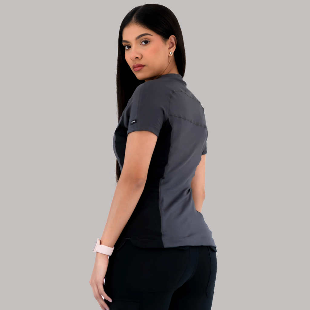 Filipina Quirúrgica Mujer Super Stretch Gris - Negro, Scrubs 905