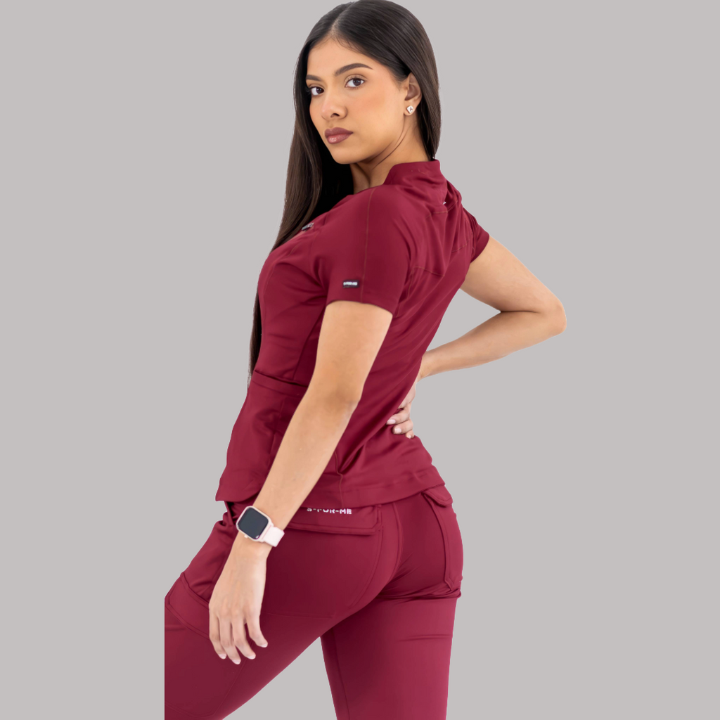Filipina Quirúrgica Mujer Super Stretch Vino, Scrubs 905