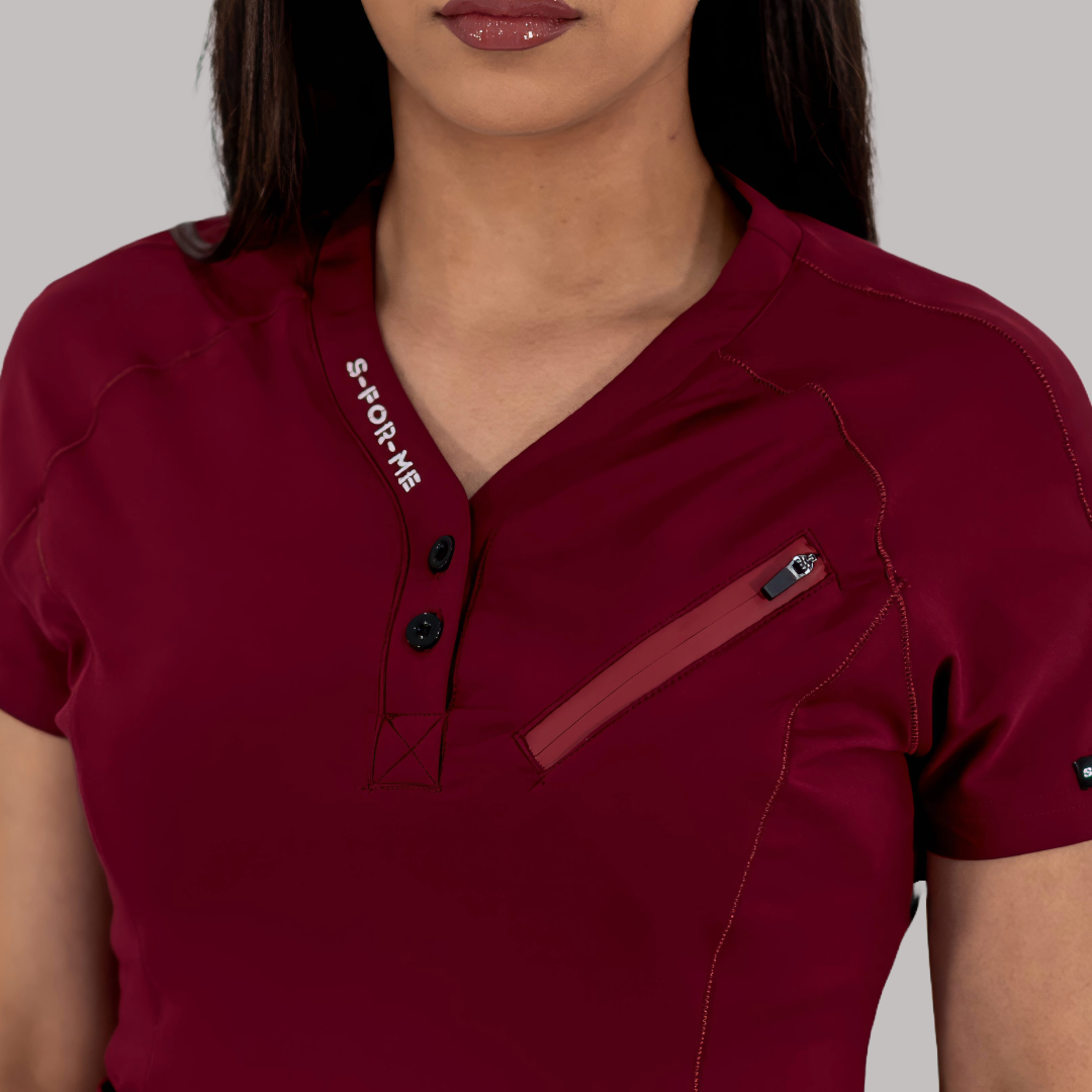 Filipina Quirúrgica Mujer Super Stretch Vino, Scrubs 905