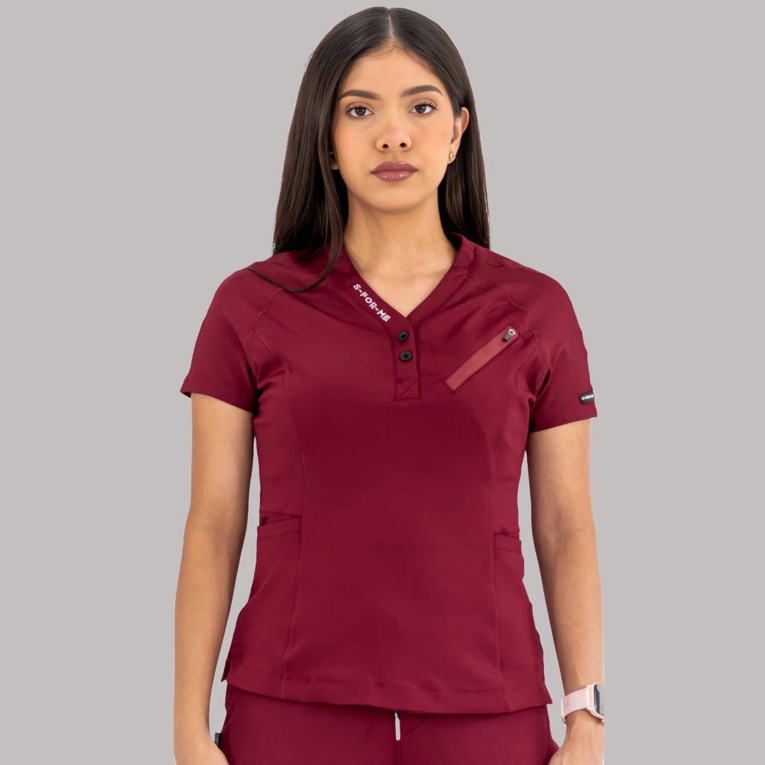 Filipina Quirúrgica Mujer Super Stretch Vino, Scrubs 905