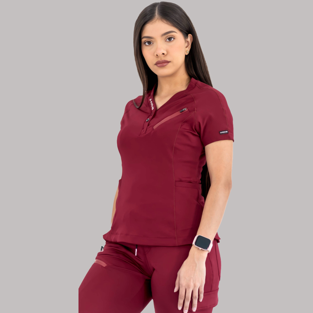 Filipina Quirúrgica Mujer Super Stretch Vino, Scrubs 905