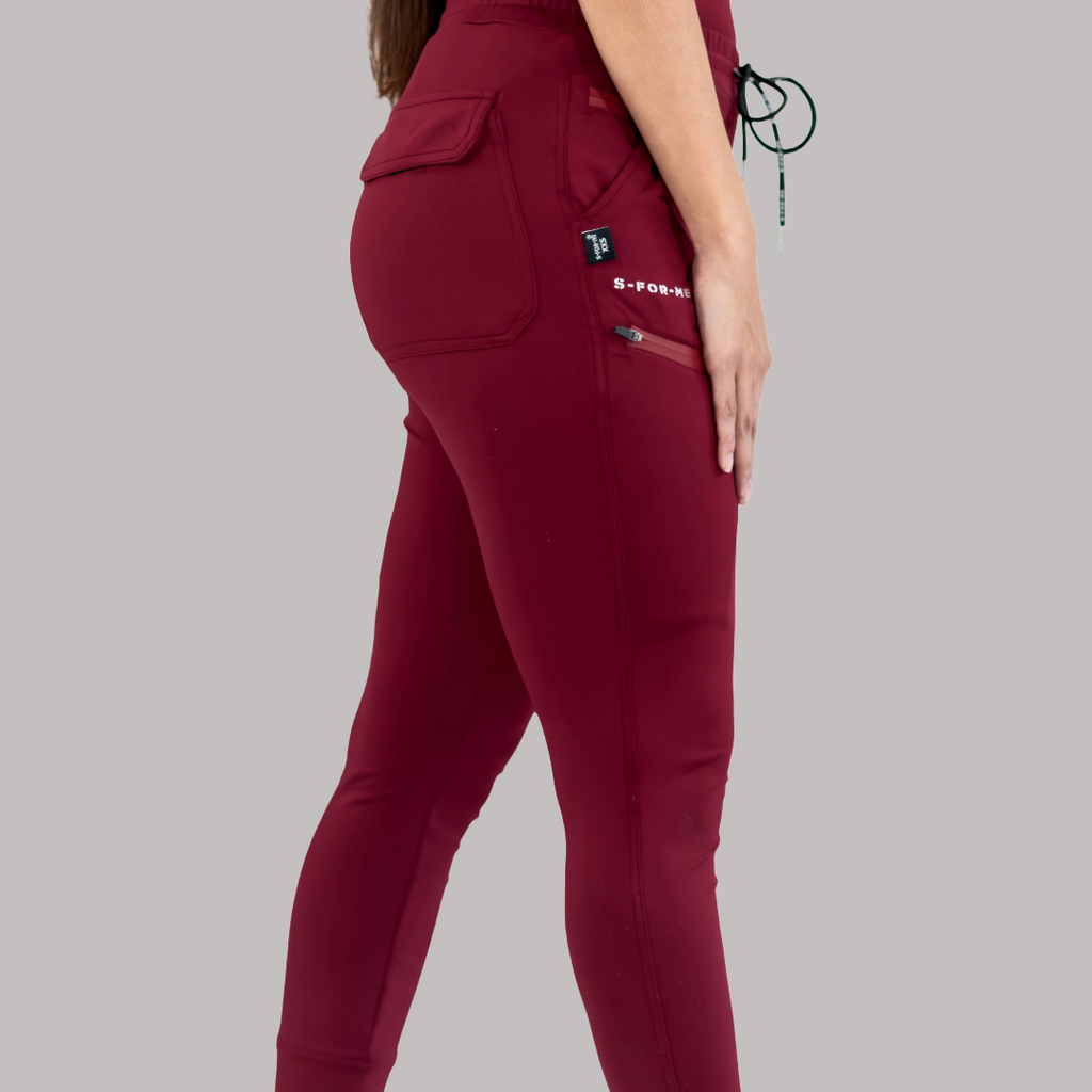 Jogger Quirúrgico Mujer Super Stretch Vino, Scrubs 905