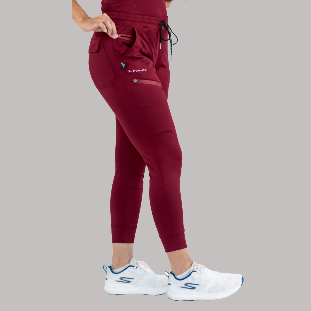 Jogger Quirúrgico Mujer Super Stretch Vino, Scrubs 905