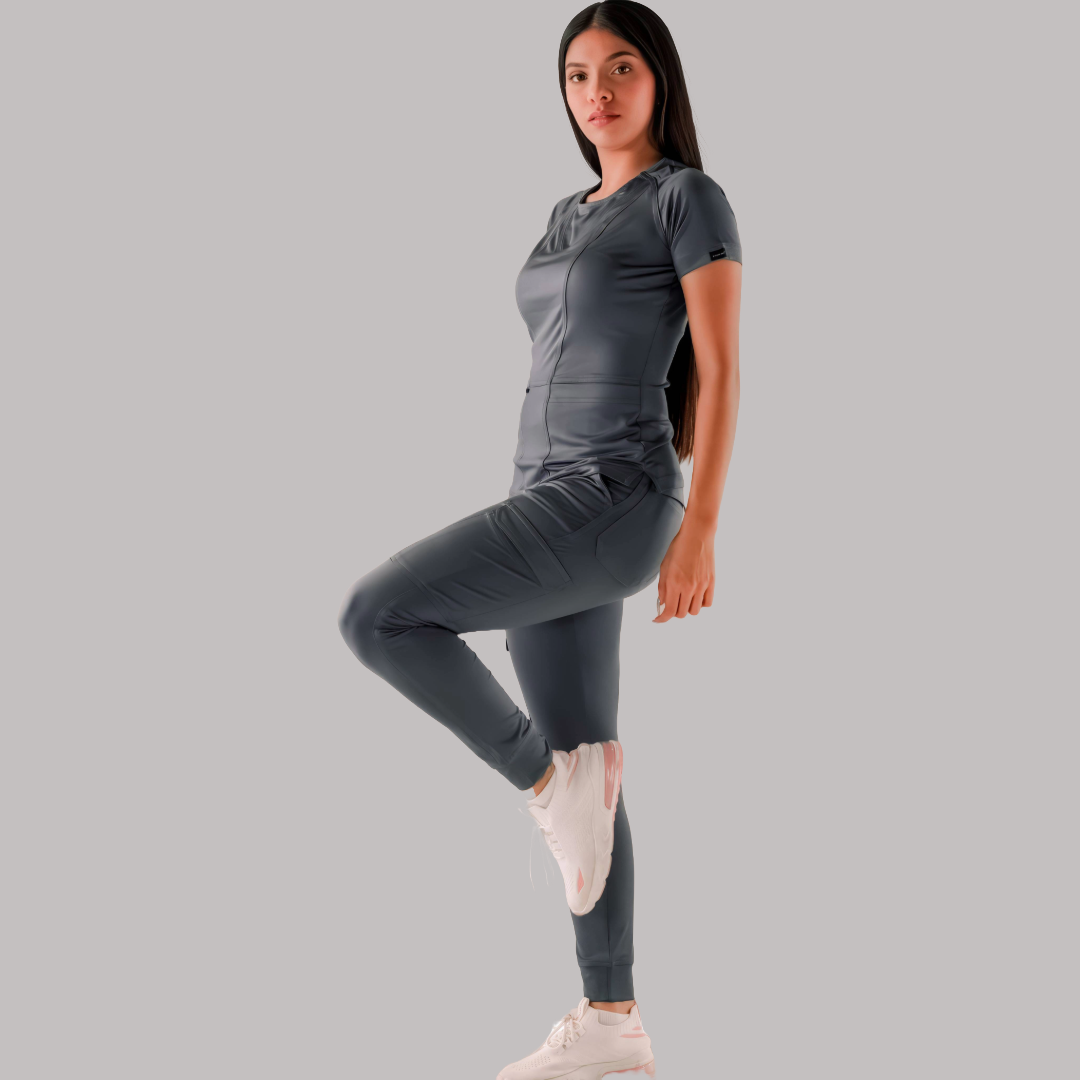 Jogger Quirurgico Mujer Gris Oxford Super Stretch, Scrubs 901
