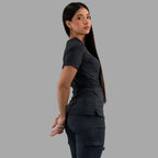 Filipina Quirúrgica Mujer Est. 901 | Negra Super Stretch — detalle de confección