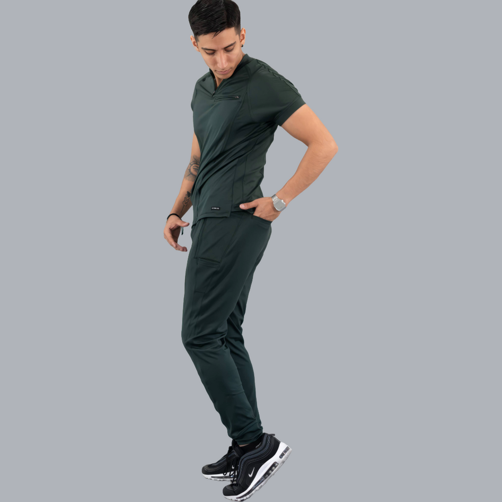 Jogger Quirúrgico Hombre Verde Sombra Super Stretch, Scrubs 920