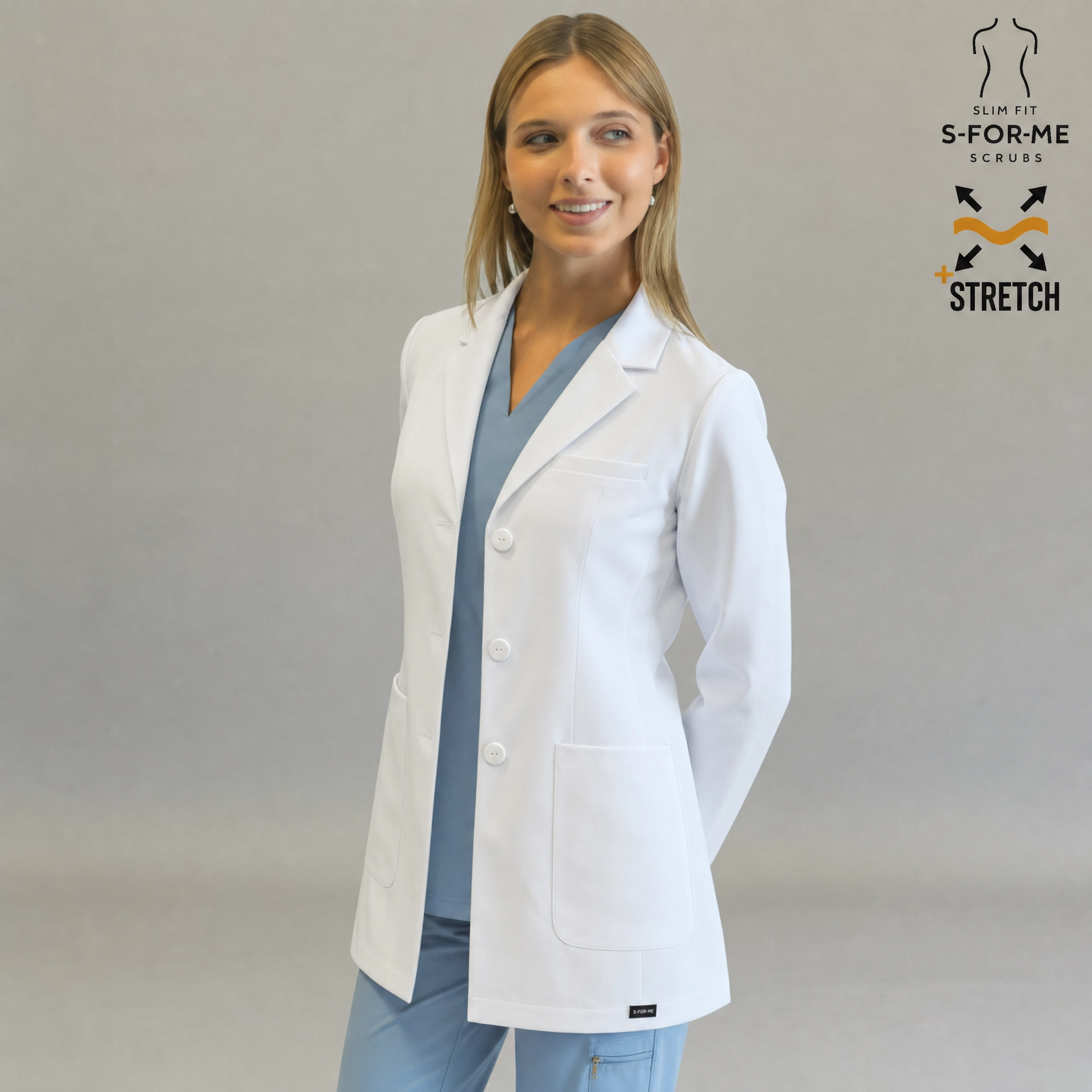 bata blanca mujer extra blanca antifluido