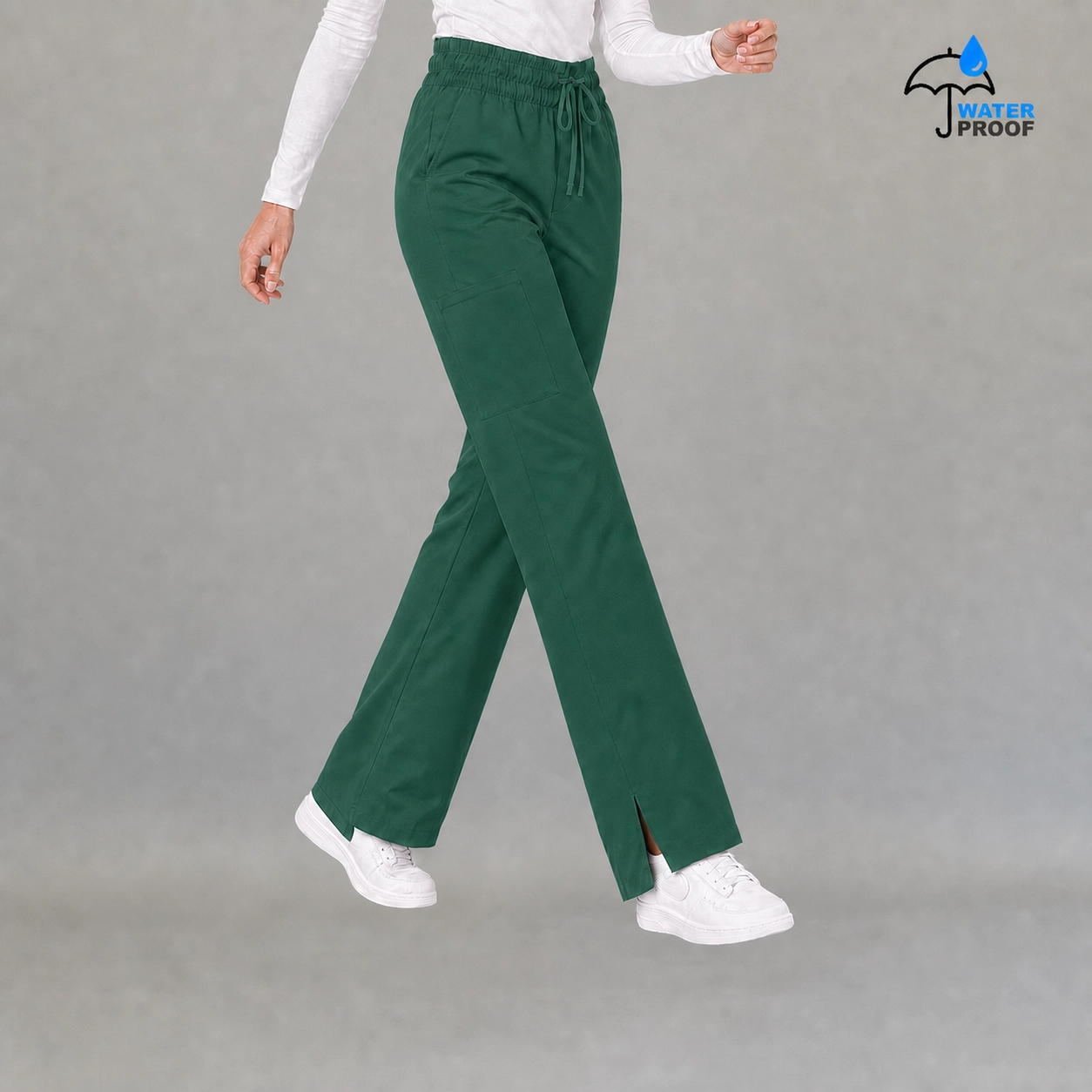 Pantalón 502 Quirúrgico Mujer Verde Botella Antifluido Relaxed
