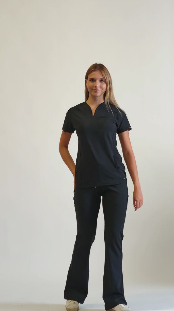 Pantalón Quirúrgico Mujer Est. 915 | Negro Campana Super Stretch