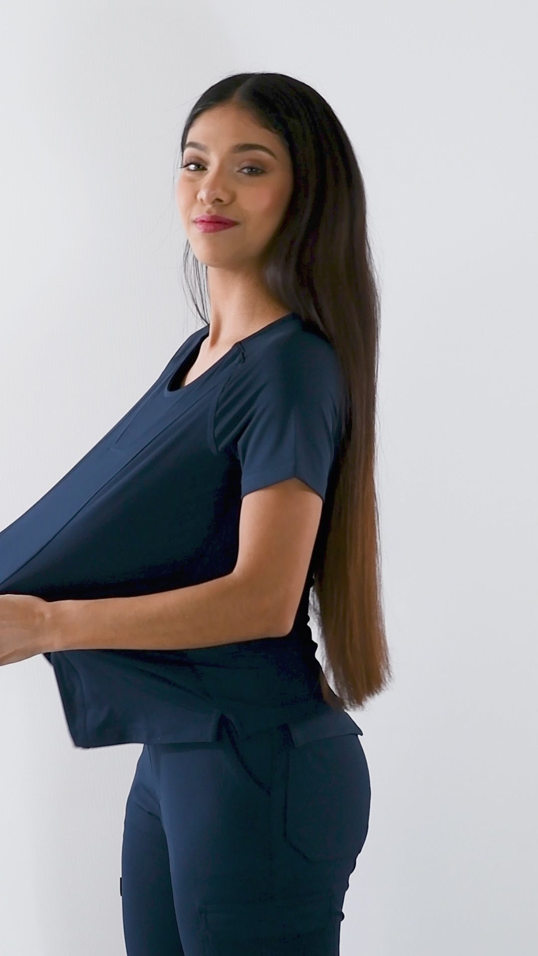 Filipina Quirúrgica Azul Marino Mujer, Super Stretch, Scrubs 901