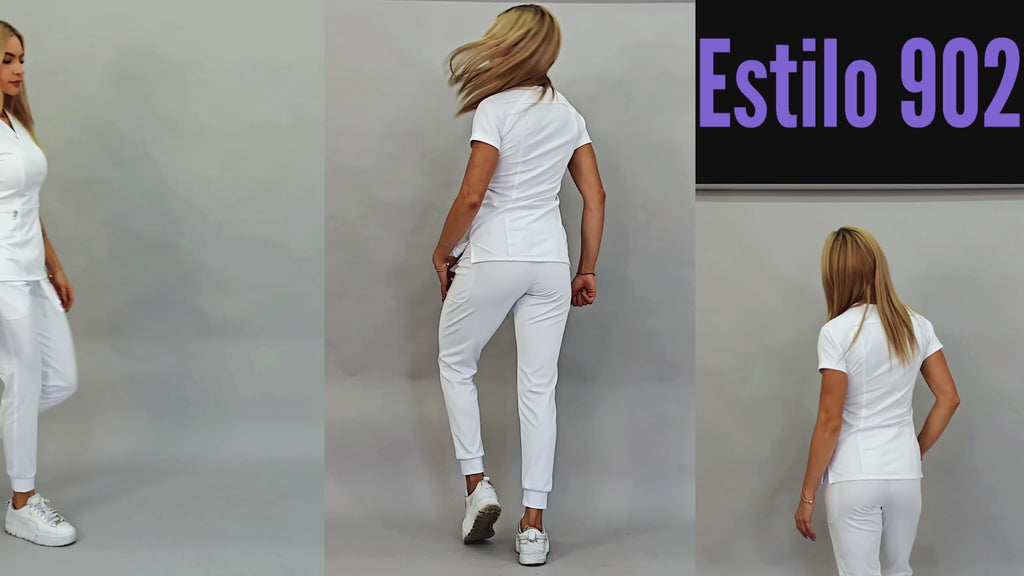 Jogger Quirurgico Mujer Slim Fit Blanco Super Stretch, Scrubs 902
