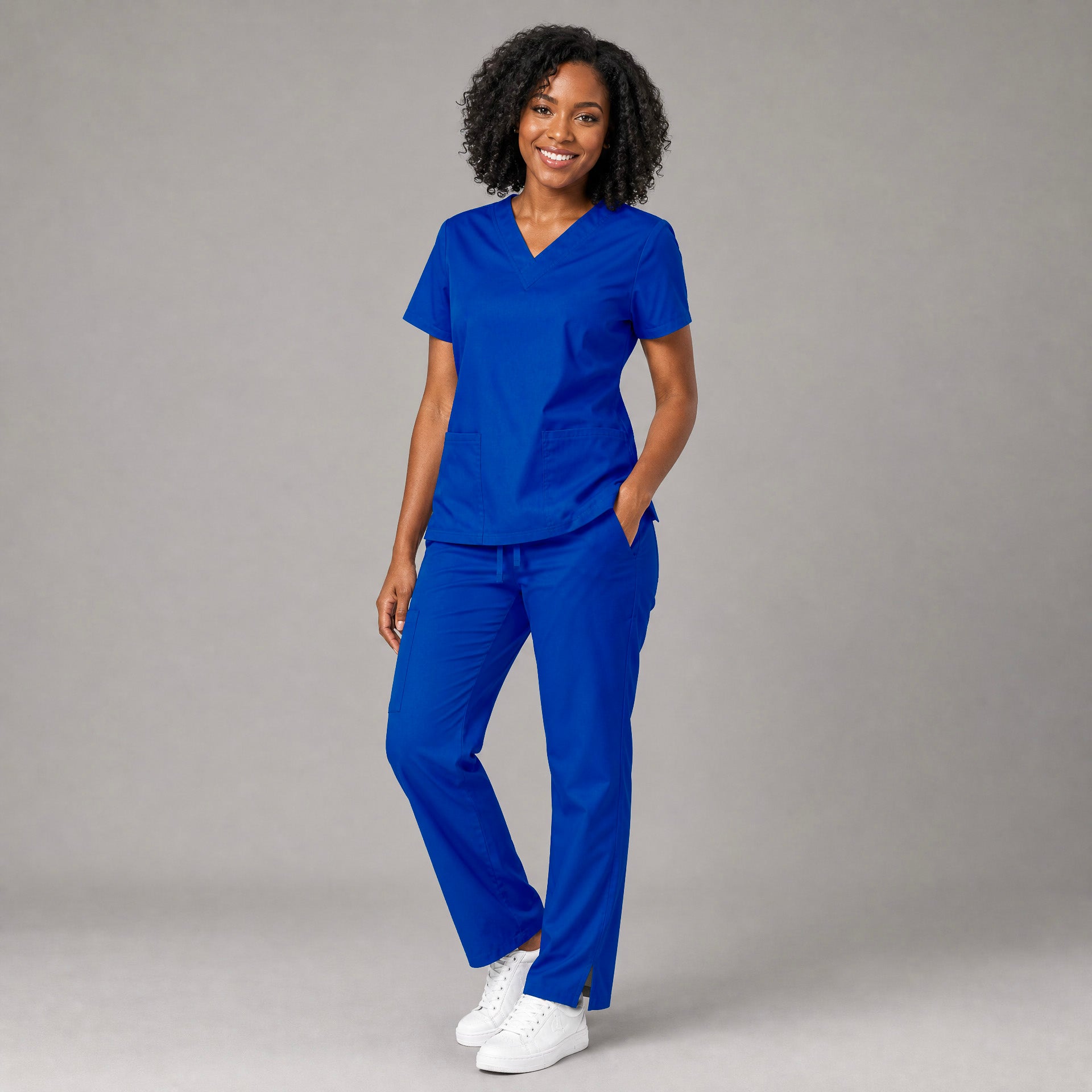 Pantalón 502 Pierna Amplia Quirúrgico Mujer Azul Electrico Antifluido Relaxed